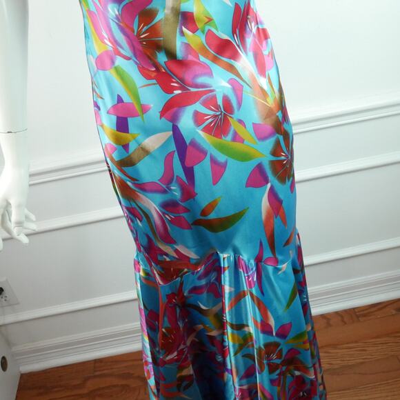 Vintage Cache Size 4 Gown Formal Maxi Dress Silk Y2K Fairy Hoco Glam Baddie Prom - Picture 4 of 16